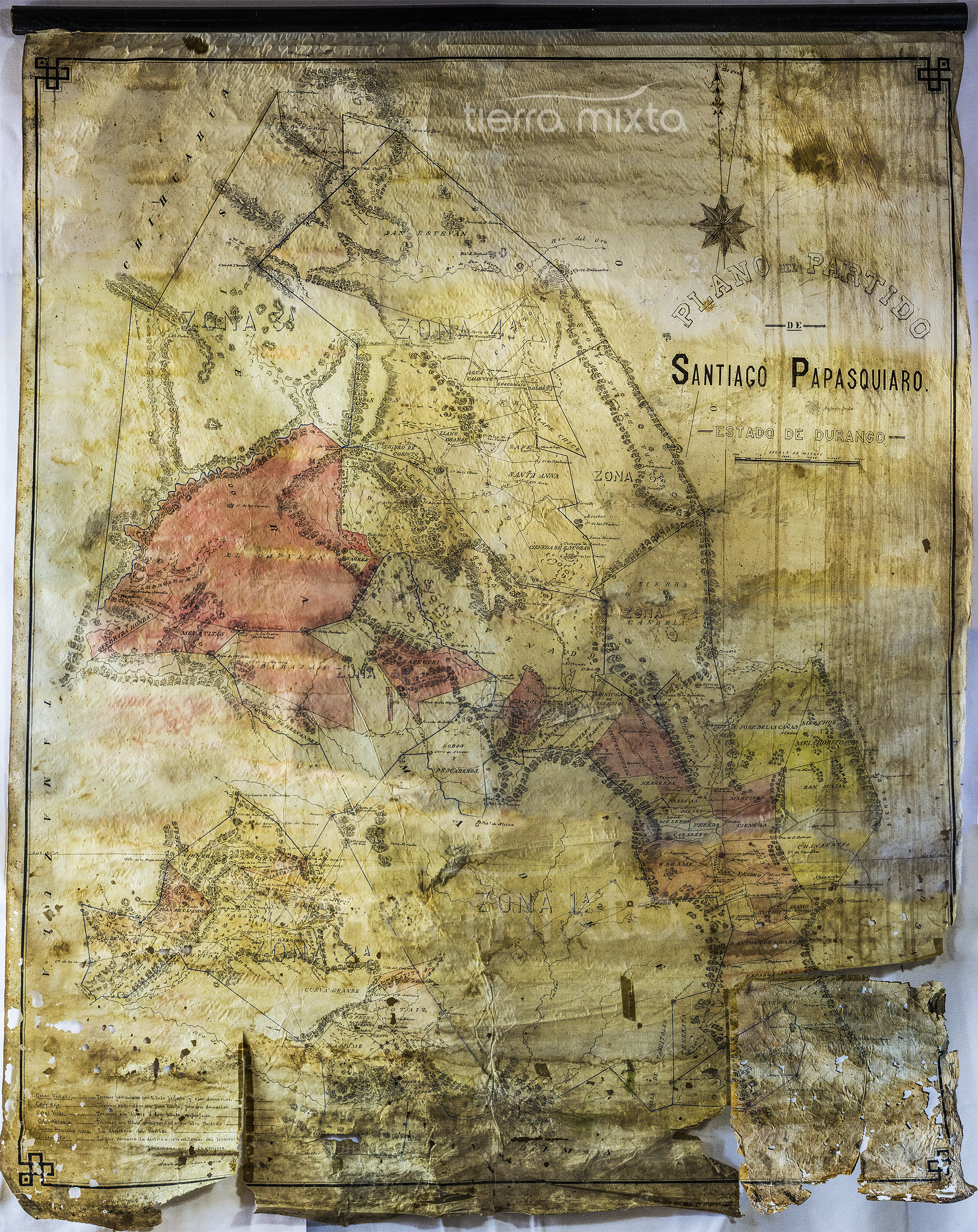 Mapa Santiago Papasquiaro _ 1887 _ Tierra Mixta - José Guadalupe Porras _ Cristian Herrera _ Durango